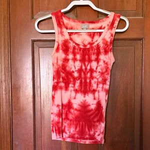 J. Jill Vibrant Red Tie-Dye Tank Top